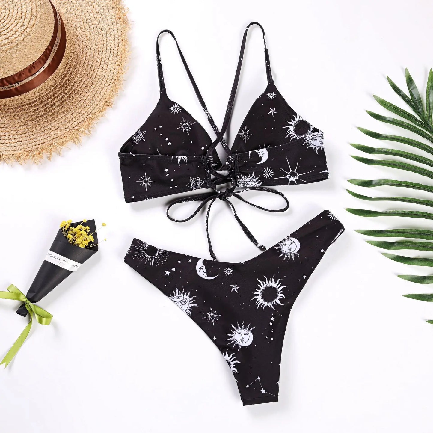 Sunflower Printed Bikini Set Sexy Swimwear Women Mujer Push Up Padded Biquini Bathers Bandage Bathing Suit Swimsuit Bikini