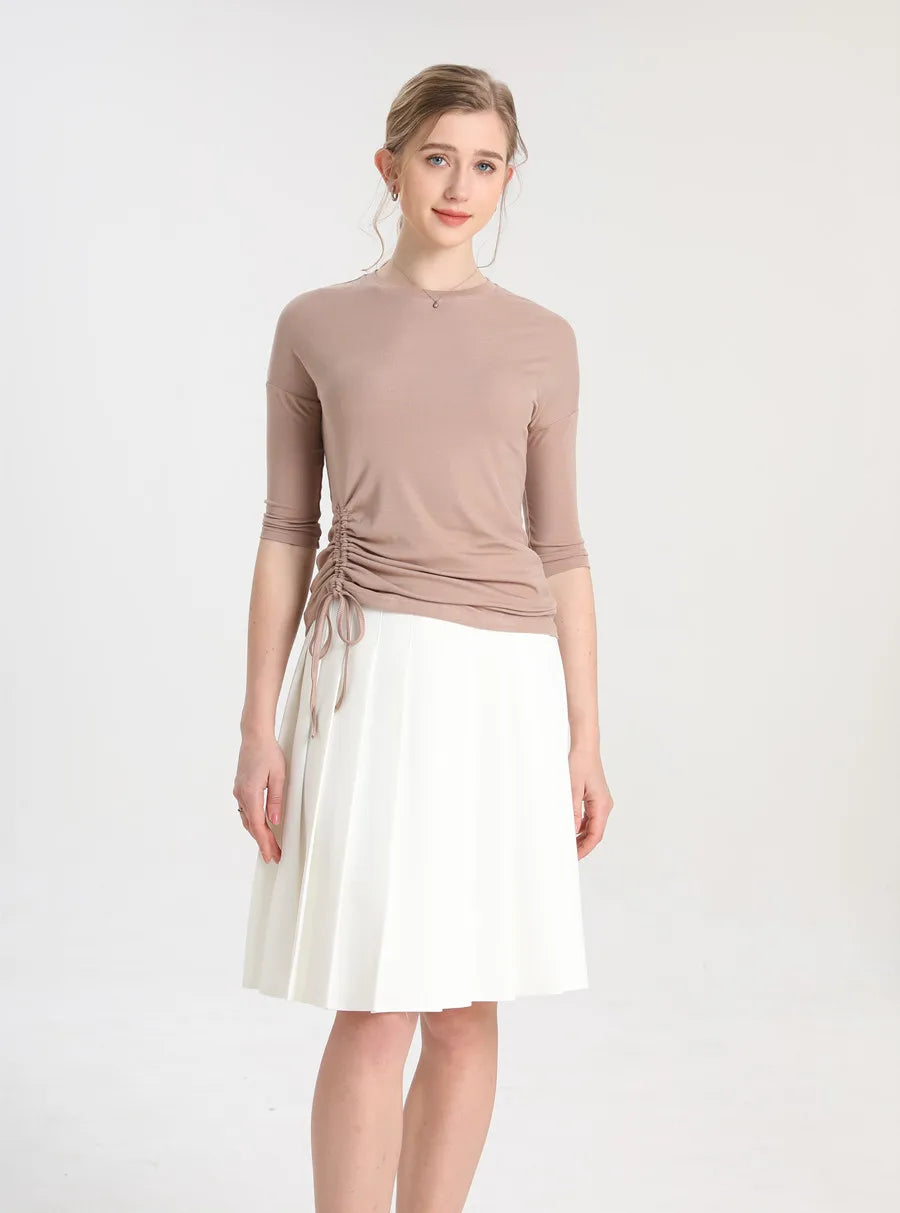 summer string T shirt soft and breathable modal fabric 3/4 sleeve woman clothes